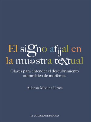 cover image of El signo afijal en la muestra textual